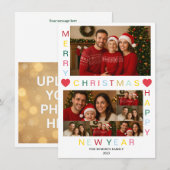 Merry Christmas Happy New Year Family Card シーズンカード (正面/裏面)