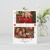 Merry Christmas Happy New Year Family Card シーズンカード (スタンド正面)