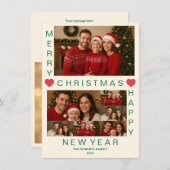 Merry Christmas Happy New Year Family Card シーズンカード (正面/裏面)