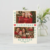 Merry Christmas Happy New Year Family Card シーズンカード (スタンド正面)