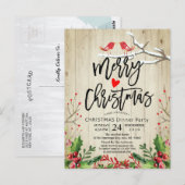 Merry Christmas Happy New Year Holiday Santa Party ポストカード (正面/裏面)