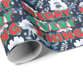 Merry Christmas Happy New Year Holiday Season ラッピングペーパー (ロールコーナー)