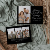 Merry Christmas & Happy New Year Modern Script シーズンカード