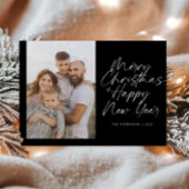 Merry Christmas & Happy New Year Modern Script シーズンカード