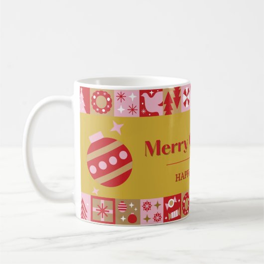 Merry Christmas & Happy New Year Mug コーヒーマグカップ (左)