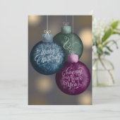 Merry Christmas & Happy New Year Ornaments Custom シーズンカード (スタンド正面)