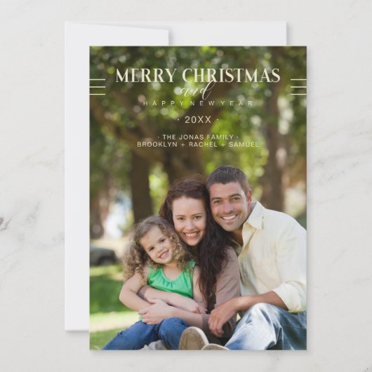 Merry Christmas Happy New Year Script Custom Photo (正面)