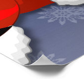 Merry Christmas Happy Santa and Reindeer ポスター (角)