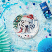 Merry Christmas Hat Festive Dalmatian -   ペーパープレート (パーティー)