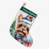 Merry Christmas Hat Festive Yorkshire - スモールクリスマスストッキング (正面 (吊り時))