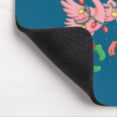 Merry Christmas Hat Santa Flamingo Light Christmas マウスパッド (コーナー)