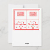 Merry Christmas Heart Candy Canes Peppermint Swirl シーズンカード (裏面)