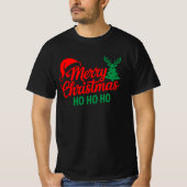 Merry Christmas Ho Ho – Festive Holiday Typography Tシャツ (正面)