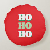 Merry Christmas HoHoHo Party Minimalist Plain ラウンドクッション (裏面)