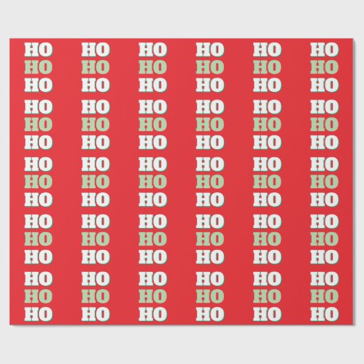 Merry Christmas HoHoHo Party Minimalist Plain ラッピングペーパー (フラット)