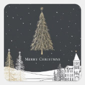 Merry Christmas Holiday スクエアシール (正面)