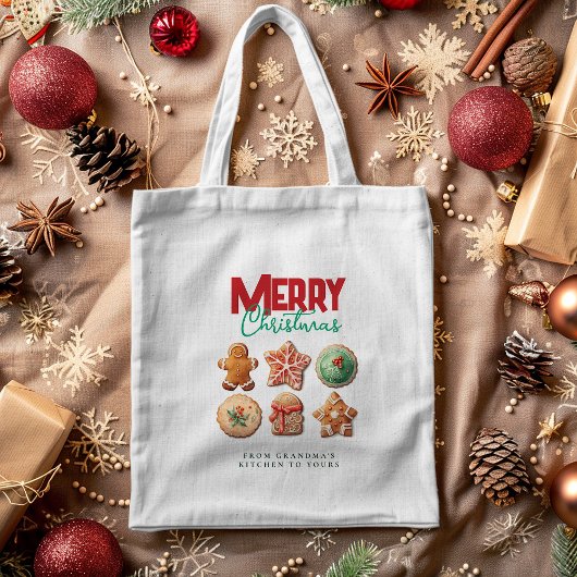Merry Christmas Holiday Baking Festive Cookies トートバッグ