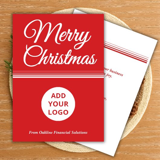 Merry Christmas Holiday Card with Logo シーズンカード