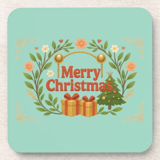 Merry Christmas Holiday Coasters (Set of 6) コースター (正面)