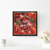 Merry Christmas, holiday design, スクエア壁時計 (ホーム)