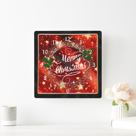 Merry Christmas, holiday design, スクエア壁時計 (ホーム)