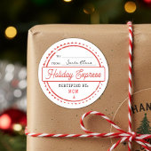 Merry Christmas Holiday Express Mail To From ラウンドシール