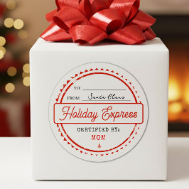 Merry Christmas Holiday Express Mail To From ラウンドシール