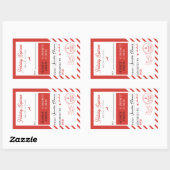 Merry Christmas Holiday Express Mail To From 長方形シール (シート)