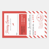 Merry Christmas Holiday Express Mail To From 長方形シール (正面)