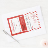 Merry Christmas Holiday Express Mail To From 長方形シール (封筒)