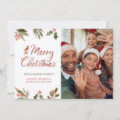 Merry Christmas Holiday Family Photo Card シーズンカード (正面)