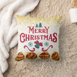 Merry Christmas Holiday Party Glitter クッション