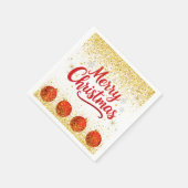 Merry Christmas Holiday Party Glitter スタンダードカクテルナプキン (角)