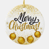 Merry Christmas Holiday Party Glitter セラミックオーナメント (裏面)