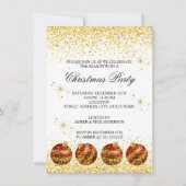 Merry Christmas Holiday Party Glitter 招待状 (正面)