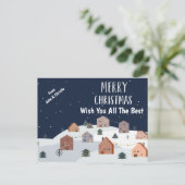 Merry Christmas Holiday Postcard Design Template ポストカード (スタンド正面)