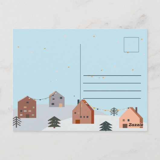 Merry Christmas Holiday Postcard Design Template ポストカード (裏面)