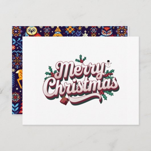 Merry Christmas Holiday Postcard – Festive Winter シーズンポストカード (正面/裏面)