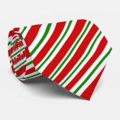 Merry Christmas Holiday Red Green Diagonal Stripe ネクタイ (ロール)