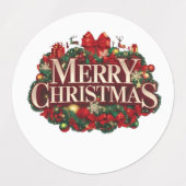 Merry Christmas Holiday Stickers ラベル (デザイン1)
