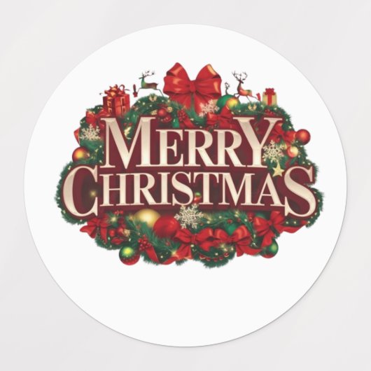 Merry Christmas Holiday Stickers ラベル (デザイン1)