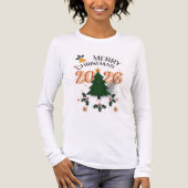 Merry Christmas Holiday T-Shirt – Festive Xmas Typ トライブレンドTシャツ (正面)