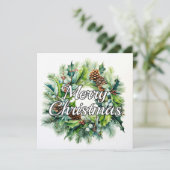 Merry Christmas Holiday Wreath シーズンカード (スタンド正面)