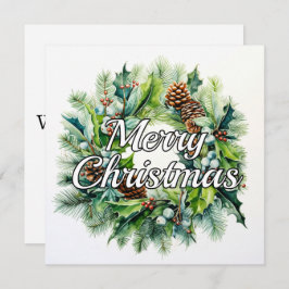 Merry Christmas Holiday Wreath シーズンカード