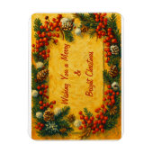 Merry Christmas Holly マグネット (縦)