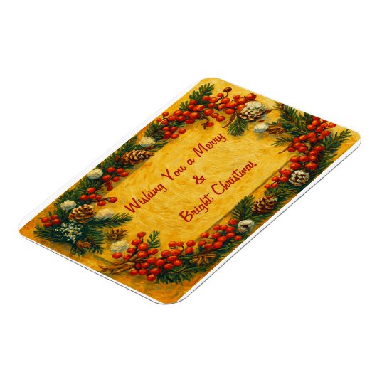 Merry Christmas Holly マグネット (左側)