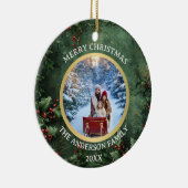 Merry Christmas Holly and Berries Family Ceramic  セラミックオーナメント (右)