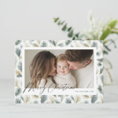 Merry Christmas Holy Berries Background シーズンカード (スタンド正面)