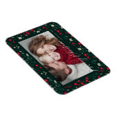 Merry Christmas Holy Berries Background マグネット (右側)