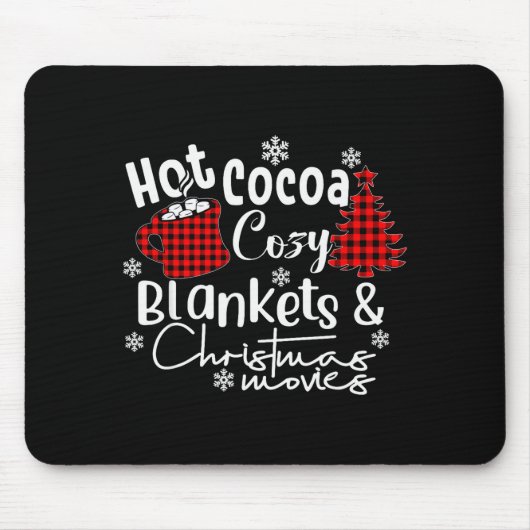 Merry Christmas Hot Cocoa Cozy Blankets &amp; Chri マウスパッド (正面)